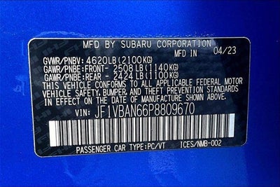 2023 Subaru WRX Limited